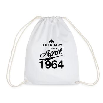 60th Birthday Legendary April 1964 Volume 64 - Drawstring Bag - white - Front