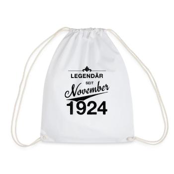 100th Birthday Legendary since November 1924 - Drawstring Bag - white - Front