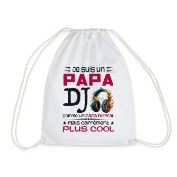 DJ Dad - Papa DJ Geschenk - Turnbeutel - Weiß - Vorne