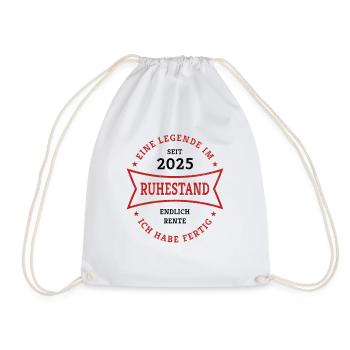 Retirement 2025 Finally Pension Gift for Pensioners - Drawstring Bag - white - Front