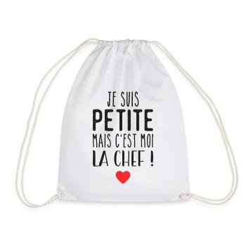 Je suis petite mais c'est moi la chef - Drawstring Bag - white - Front