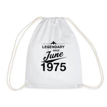 50th Birthday Legendary since June 1975 Volume 75 - Drawstring Bag - white - Front