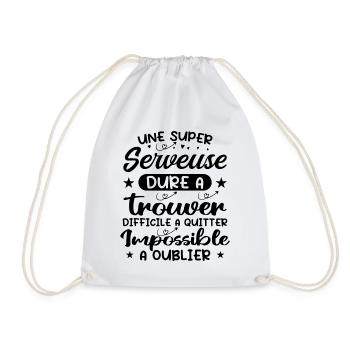 Une Super Serveuse - Cadeau serveuse - Sac de sport léger - blanc - Devant