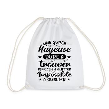 Une Super Nageuse - Cadeau nageuse - Sac de sport léger - blanc - Devant