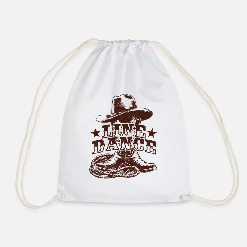 Line dance - Linedancing Country Fan - Geschenk - Turnbeutel - Weiß