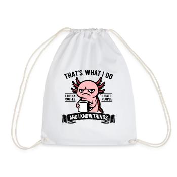 Je bois du café, je déteste les gens et je sais des choses - Sac de sport léger - blanc - Devant