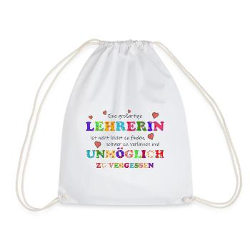 Eine großartige Lehrerin, unmöglich zu vergessen - Turnbeutel - Weiß - Vorne