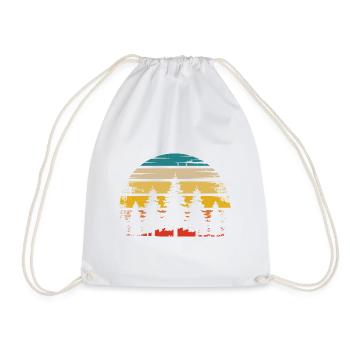Soleil rétro et arbres - - Sac de sport léger - blanc - Devant