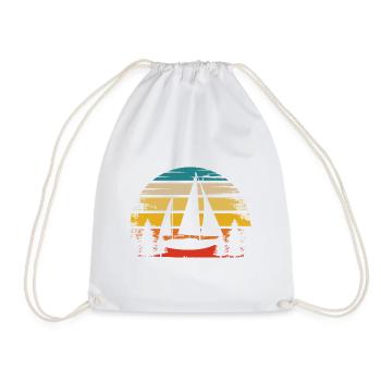 Rétro Soleil et Voilier - (2) - Sac de sport léger - blanc - Devant