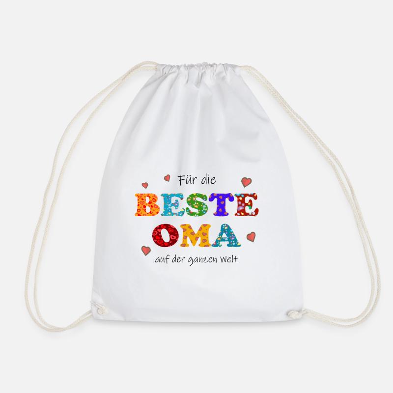 Beste Oma - auf der ganzen Welt - Danke Geschenk - Turnbeutel - Weiß