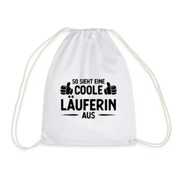 Also Sieht eine coole laufferin aus - - Turnbeutel - Weiß - Vorne