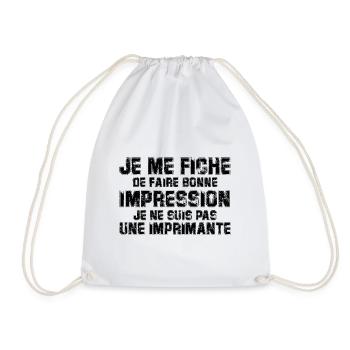 je me fiche de faire bonne impression - Sac de sport léger - blanc - Devant