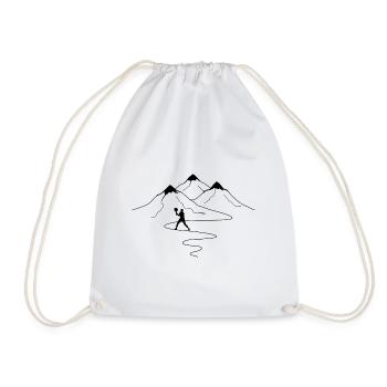 Courbes des sentiers de montagne et tennis - (2) - Sac de sport léger - blanc - Devant