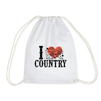 I like country music - Drawstring Bag - white - Front