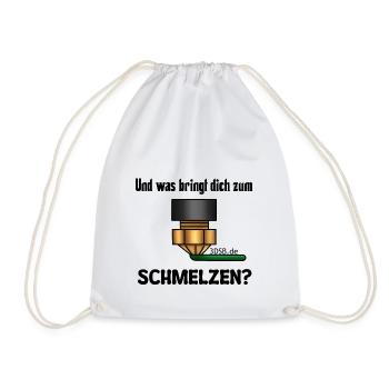 Was bringt dich zum Schmelzen, 3D Druck Design - Turnbeutel - Weiß - Vorne