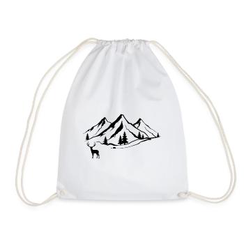 Mountain 1 and Hunting - (3) - Drawstring Bag - white - Front