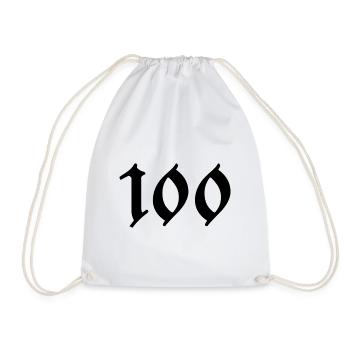 100. 100 YEARS. 100th ANNIVERSARY. BIRTHDAY 100 - Drawstring Bag - white - Front