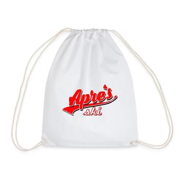 apres ski snowboard slope switzerland snow lift game - Drawstring Bag - white - Front