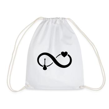 Infinity Heart and Guitar - - Turnbeutel - Weiß - Vorne