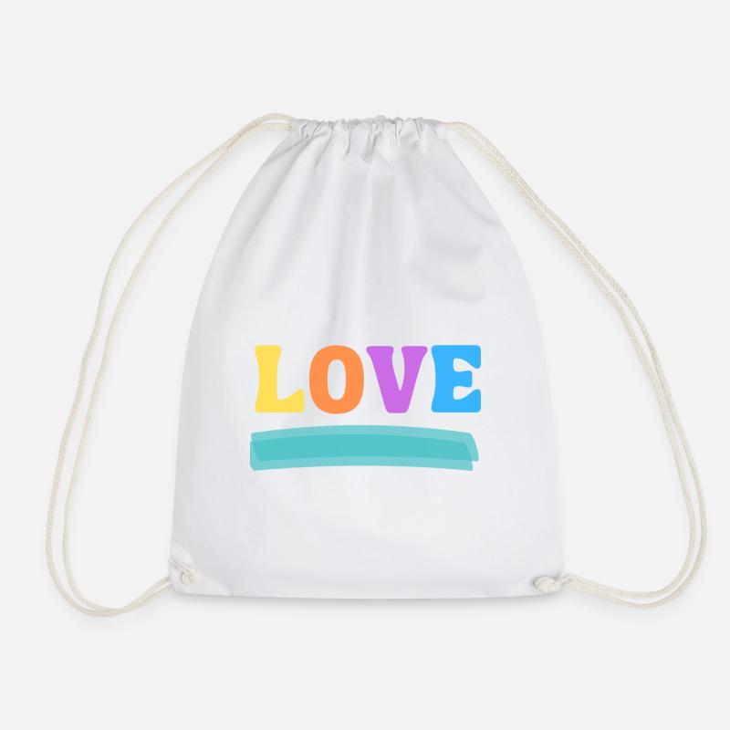 LOVE bunt - Turnbeutel - Weiß