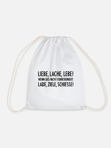 liebe lache lebe - Turnbeutel - Weiß
