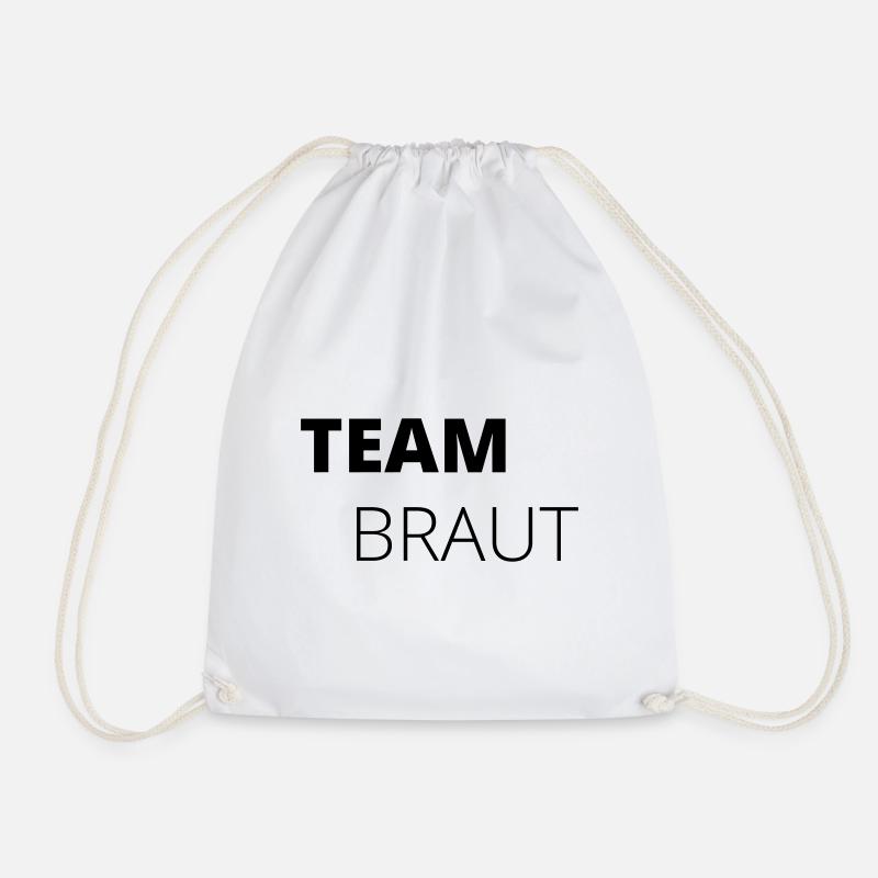 Team Braut! Minimal, personalisierbar - Turnbeutel - Weiß