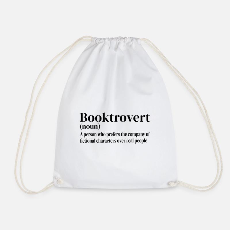Booktrovert Definition - Drawstring Bag - white