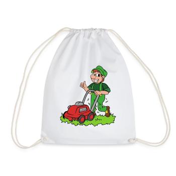 Jardinier avec tondeuse - Sac de sport léger - blanc - Devant