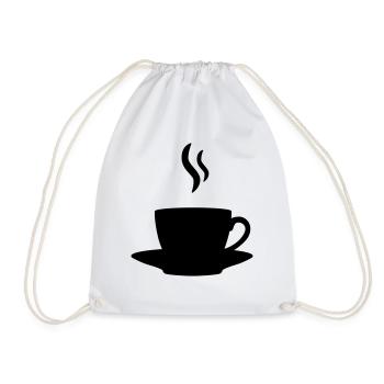 Kaffee oder Tee - Turnbeutel - Weiß - Vorne