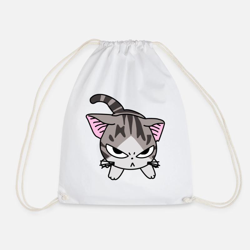 Katze Anime Böse - Turnbeutel - Weiß