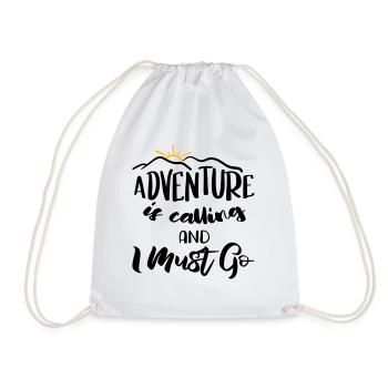 Adventure is calling and I must go - Fernweh Motif - Sac de sport léger - blanc - Devant