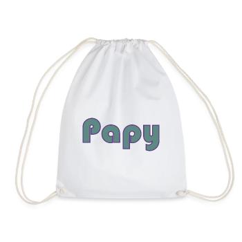 PAPOU. PAPA. FÊTE DES PÈRES. BONNE FÊTE PAPA - Sac de sport léger - blanc - Devant