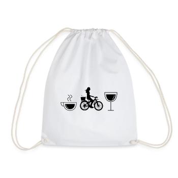 Vin de café et cyclisme - (2) - Sac de sport léger - blanc - Devant