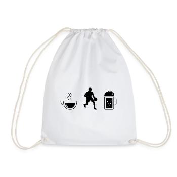Café bière et basket-ball - - Sac de sport léger - blanc - Devant