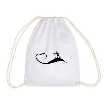 Cœur et ski - - Sac de sport léger - blanc - Devant