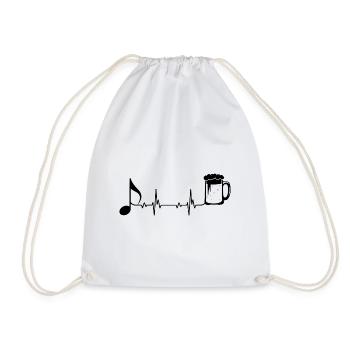 Heartbeat Bier und Musik - - Turnbeutel - Weiß - Vorne