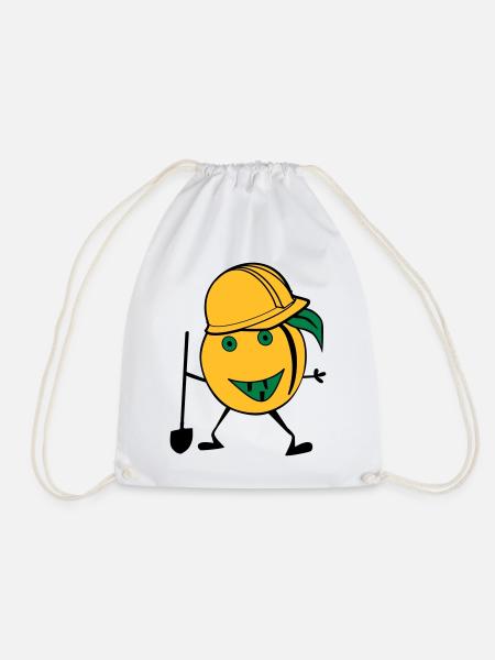 orange construction worker - Drawstring Bag - white