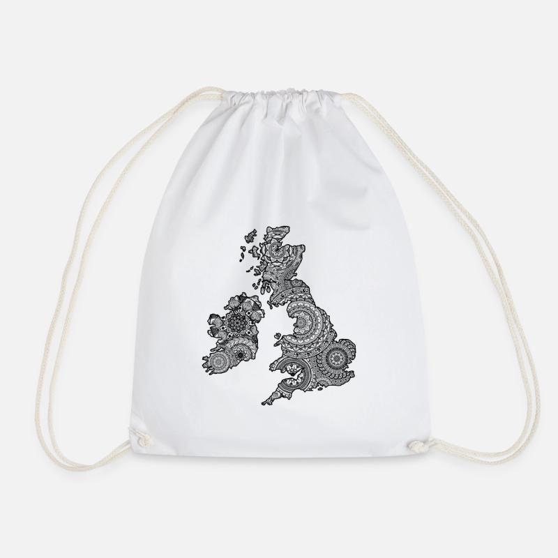 UK Mandala - Drawstring Bag - white