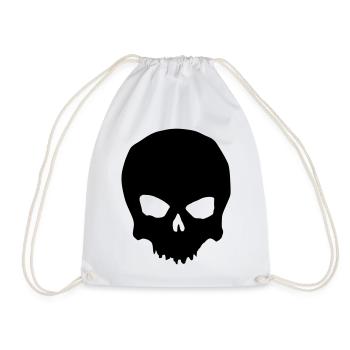 Skull - Drawstring Bag - white - Front