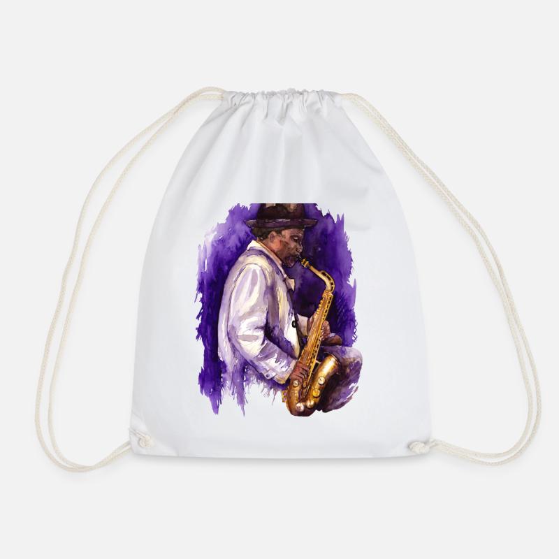 sax - Drawstring Bag - white