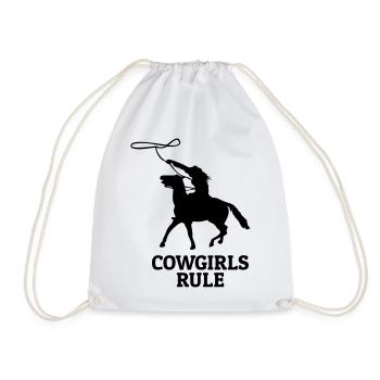 Cowgirls rule - Drawstring Bag - white - Front