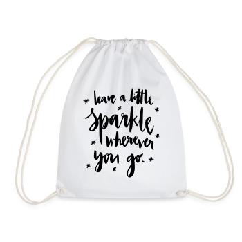 Leave a lil Sparkle: D - Drawstring Bag - white - Front