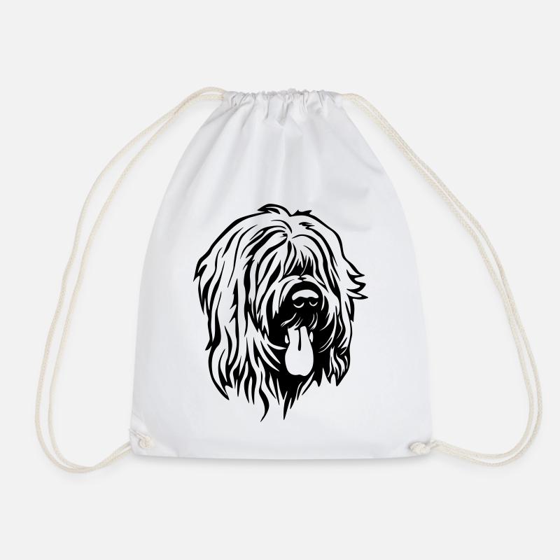 Briard Kopf - Turnbeutel - Weiß