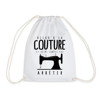Couture humoristique femme je peux pas accro - Sac de sport léger - blanc - Devant