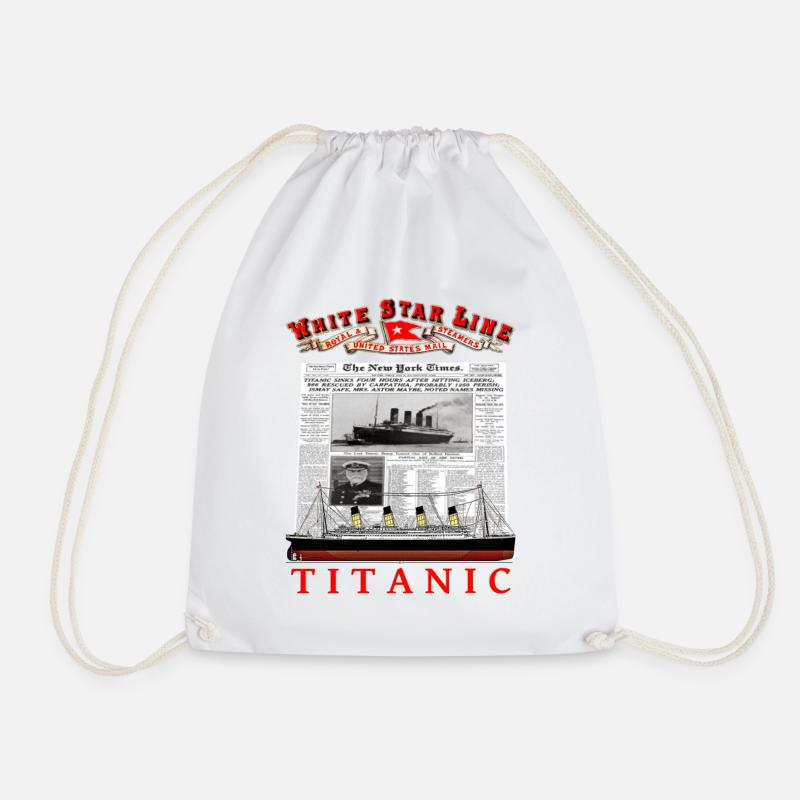 TITANIC creation Louis RUNEMBERG © Adagp - Drawstring Bag - white
