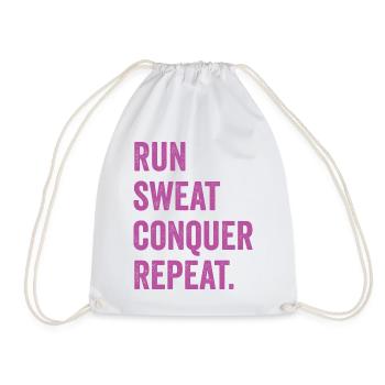 Courir. Sueur. Conquérir. Répéter. - Sac de sport léger - blanc - Devant