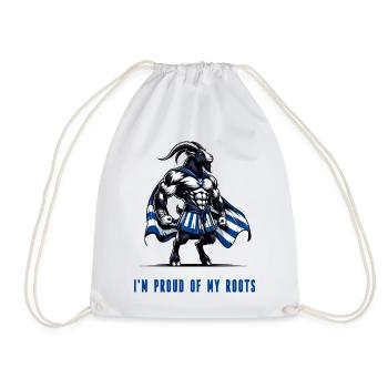 I'm proud of my roots Greek - Drawstring Bag - white - Front