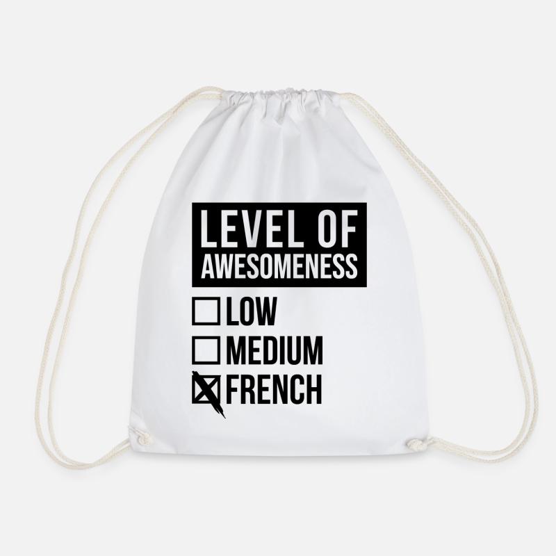 French - Drawstring Bag - white