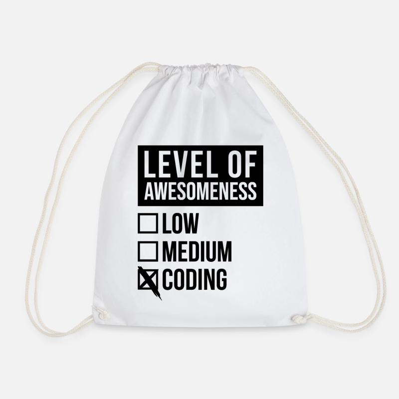 Coding - Drawstring Bag - white