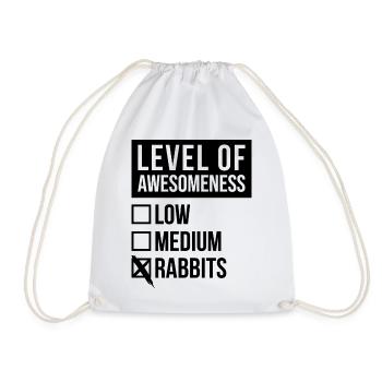 Rabbit - Drawstring Bag - white - Front